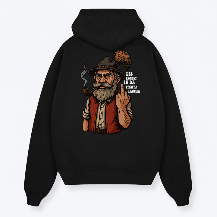 GRANTLER HOODIE - BACK PRINT/STICK SCHWARZ