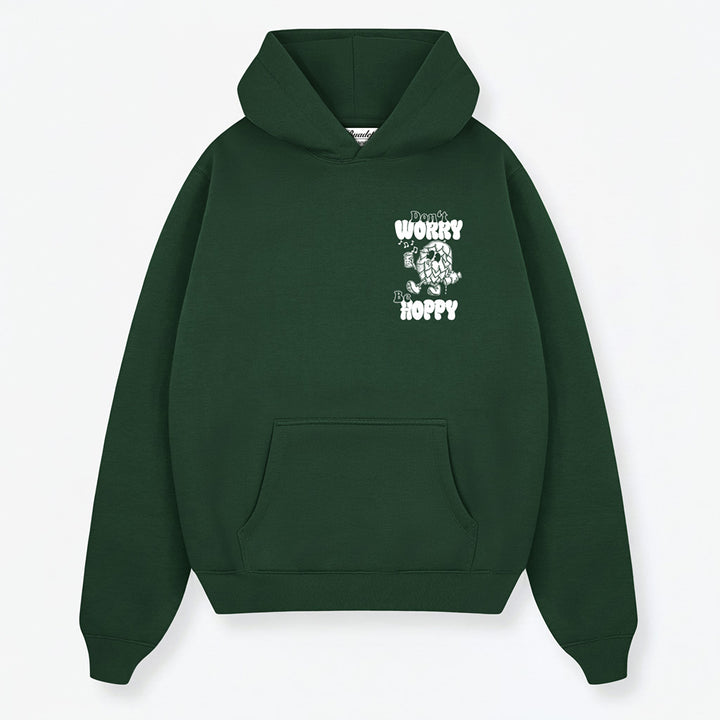 Backprint Hoodie BE HOPPY grün