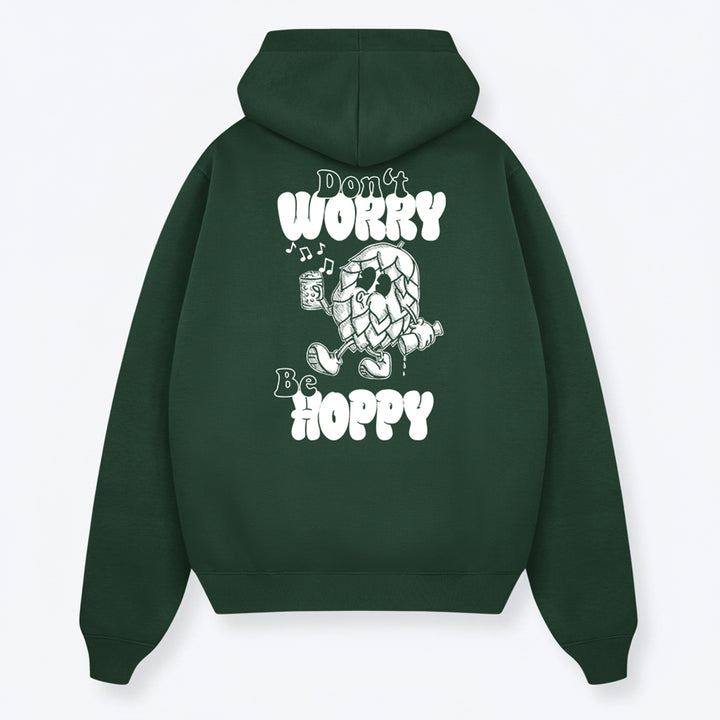 Backprint Hoodie BE HOPPY grün