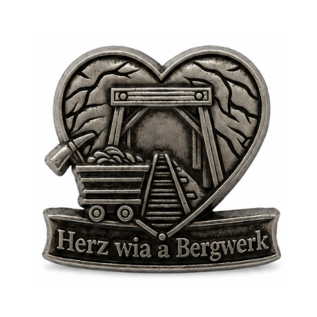 PIN HERZ WIA A BERGWERK