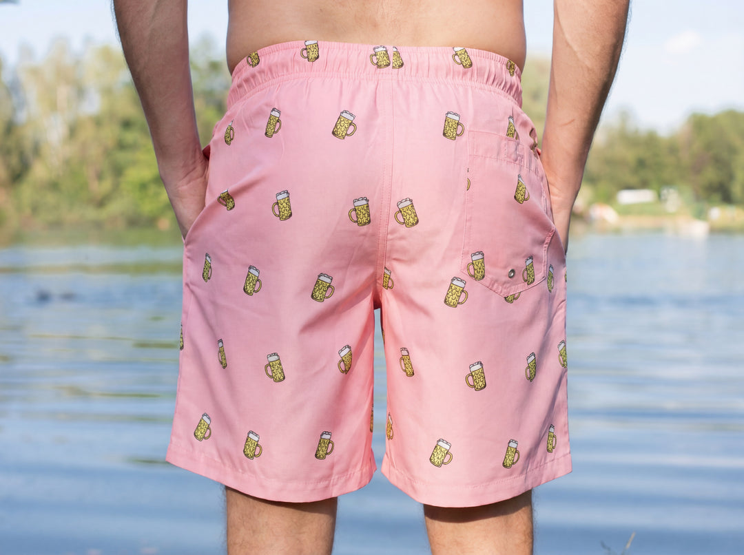 Maßkrug Badehose pink