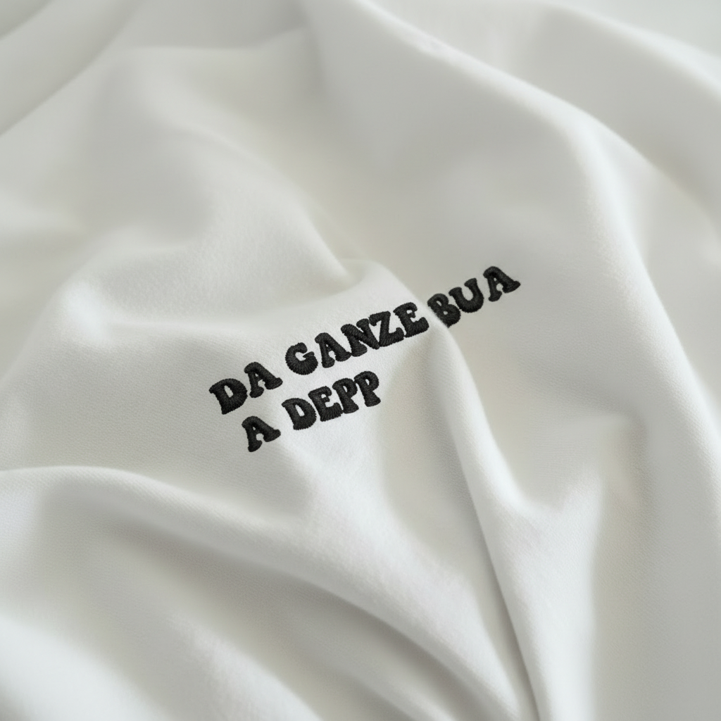 Da ganze Bua a Depp – Stick T-Shirt Weiß