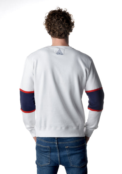 College Sweater Männer weiß