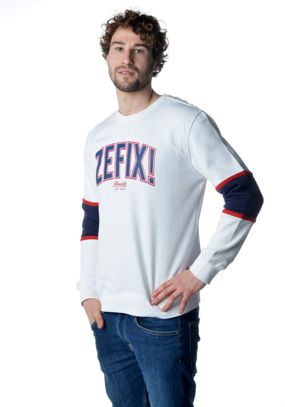 College Sweater Männer weiß