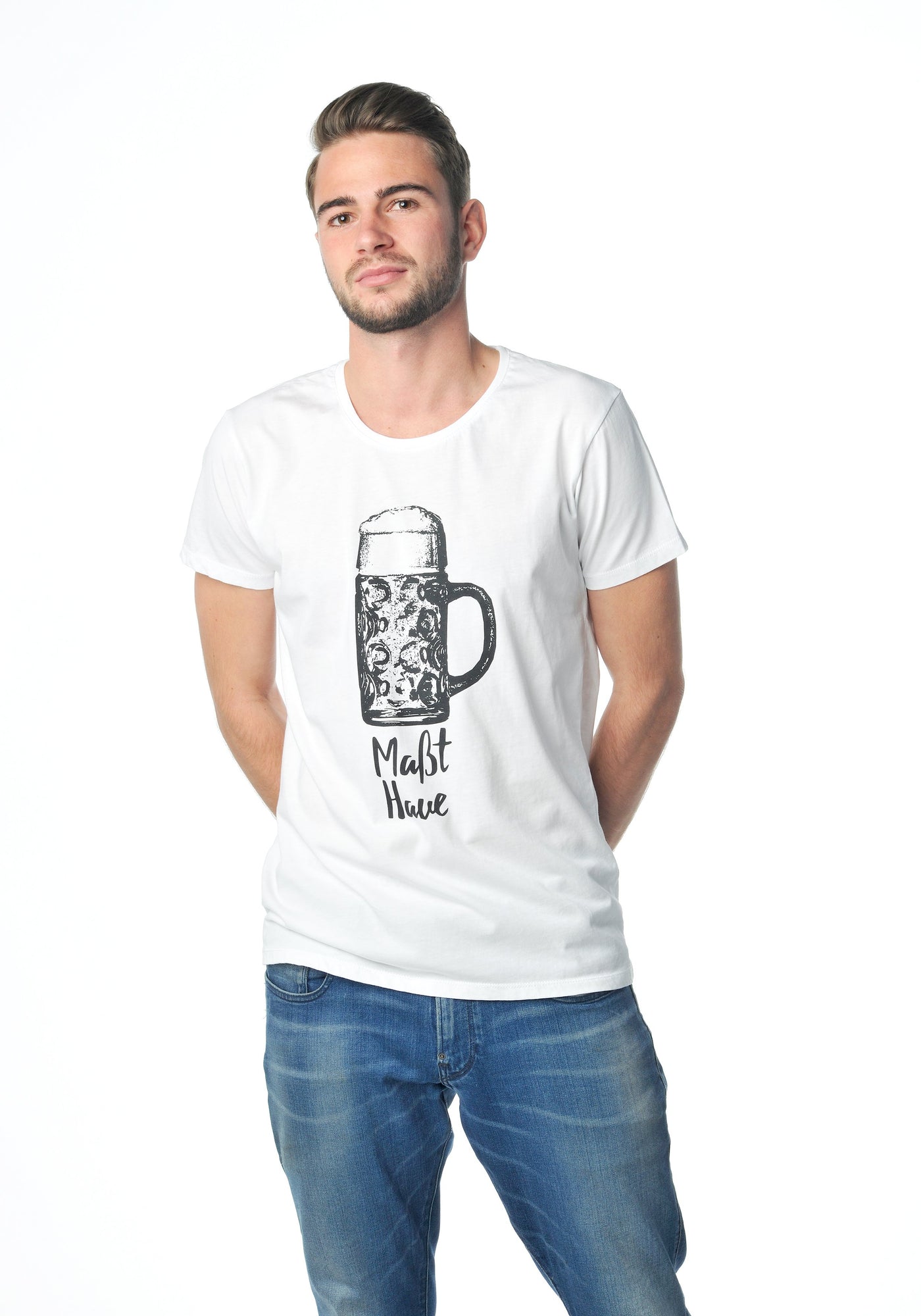 Maßt Have T-Shirt weiß Männer mit Maßkrug-Motiv