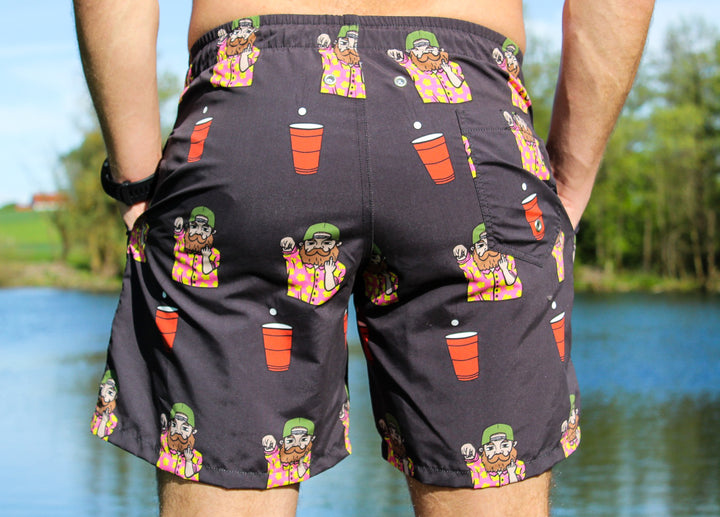 Beer Pong Grantler Badehose schwarz