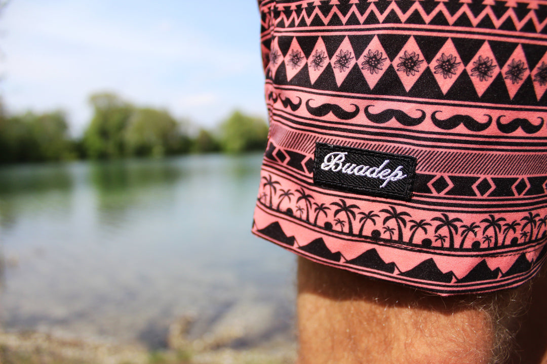 Azteken Badehose coral