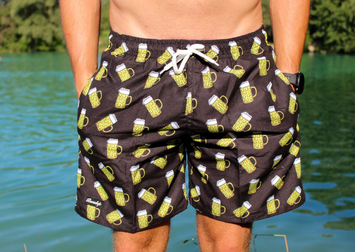 Maßkrug Badehose schwarz