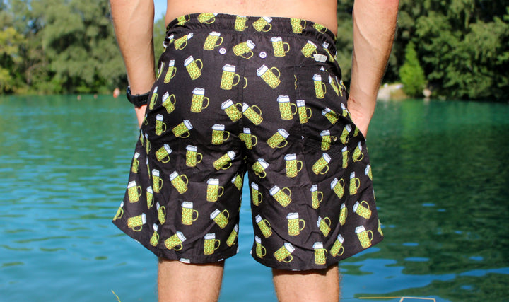 Maßkrug Badehose schwarz
